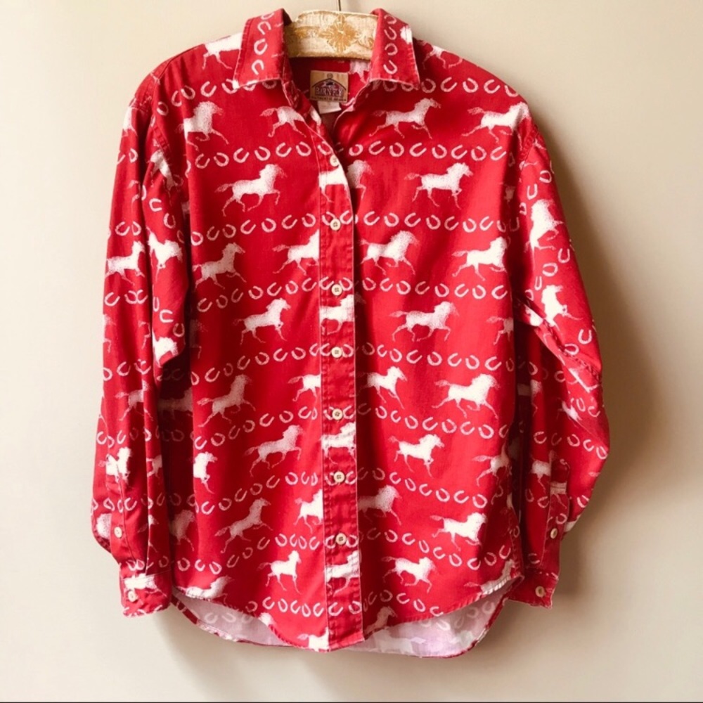 long sleeve shirt horses print